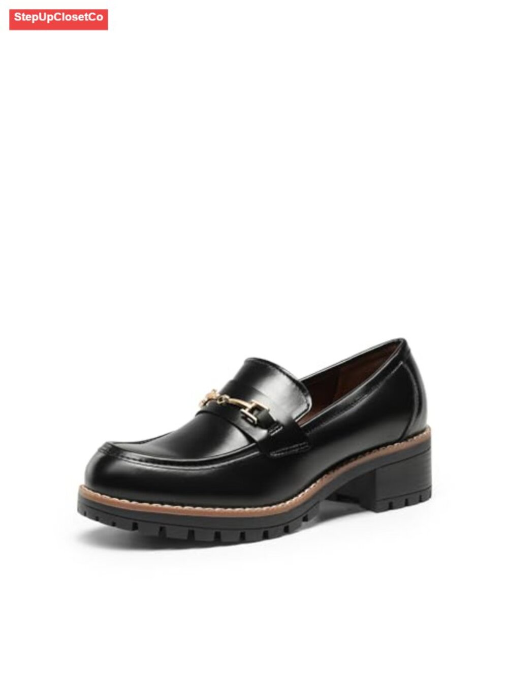 Women's Chunky Loafers Vegan Leather Business Dress Shoes